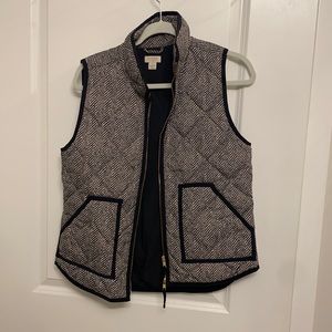 Black and White J Crew Size S Herringbone Vest